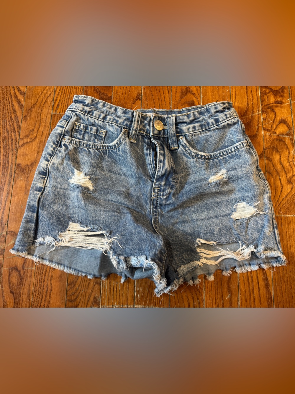 YMI Distressed Denim Cutoff Shorts - Light Blue